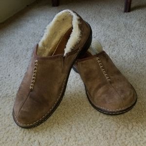 UGG Slip Ons Slippers With Rubber Sole Tan Leather
